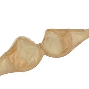 iNLYRIC Nude mesh strapless bra 34E
